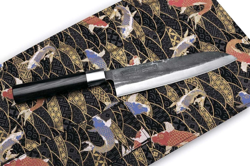 Coffret 3 couteaux Samura Super 5 damas : universel + santoku + nakiri