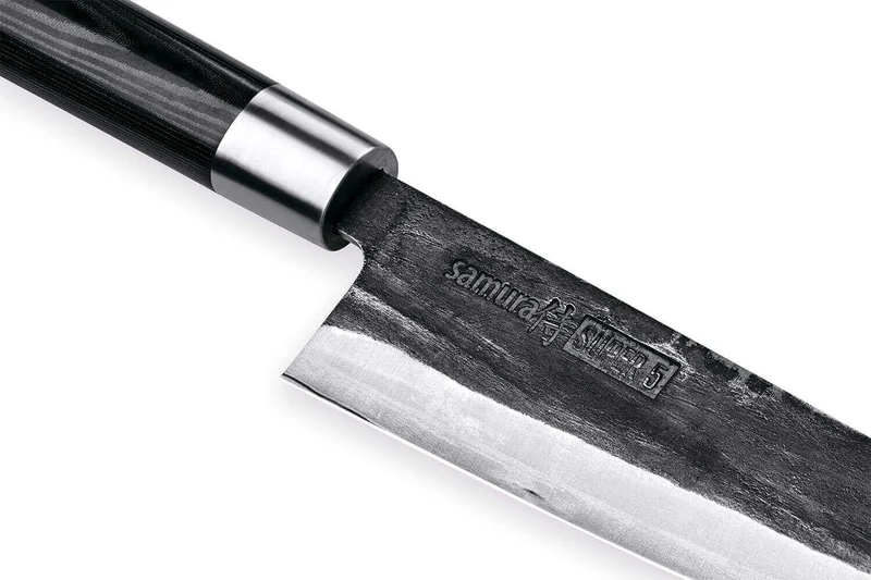 Coffret 3 couteaux Samura Super 5 damas : universel + santoku + nakiri