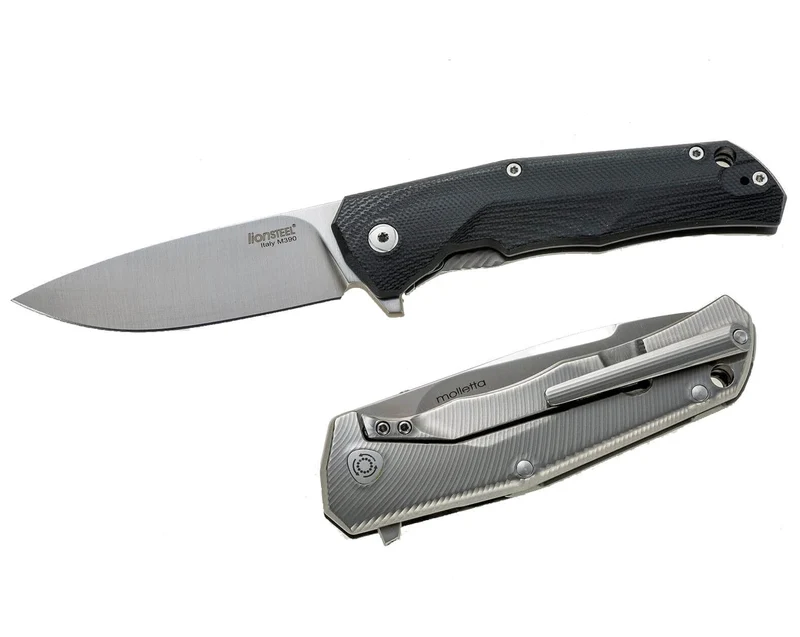 Couteau pliant LionSteel Tre manche G10 / titanium 10cm