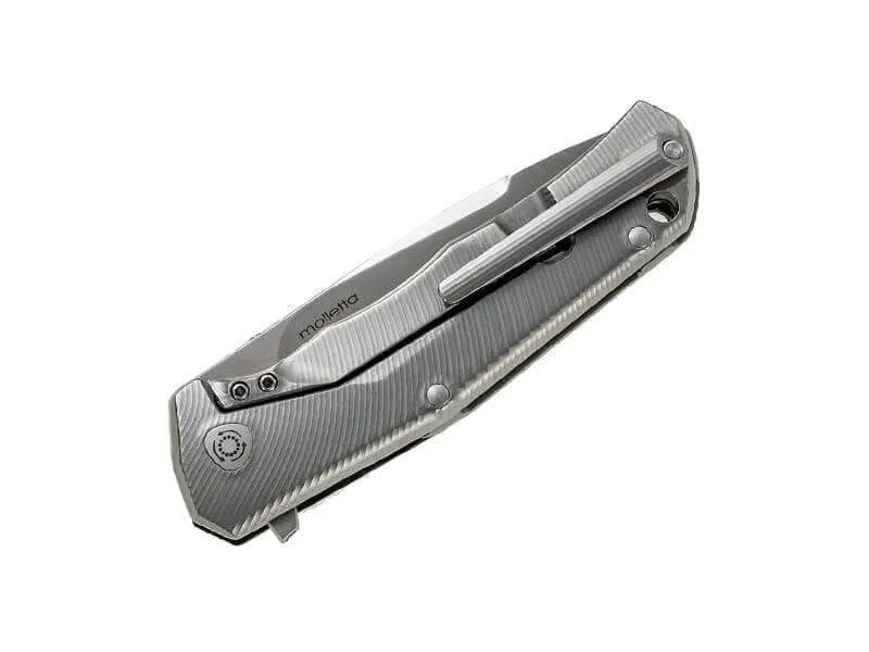 Couteau pliant LionSteel Tre manche G10 / titanium 10cm