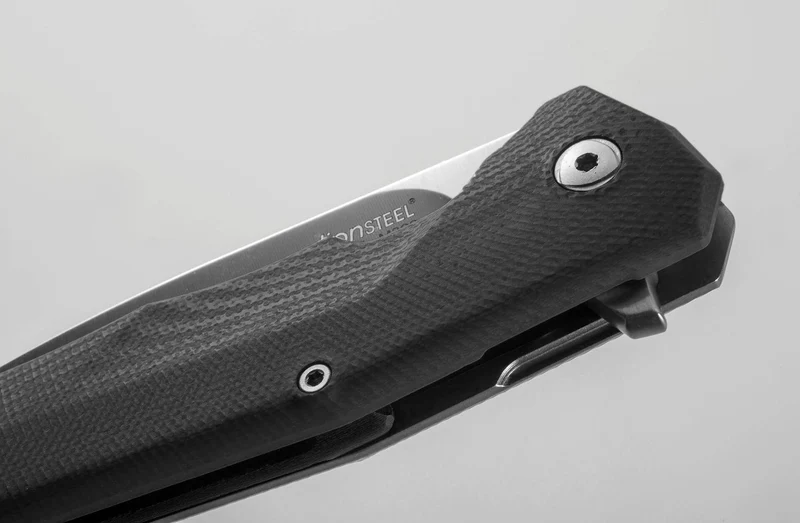 Couteau pliant LionSteel Tre manche G10 / titanium 10cm