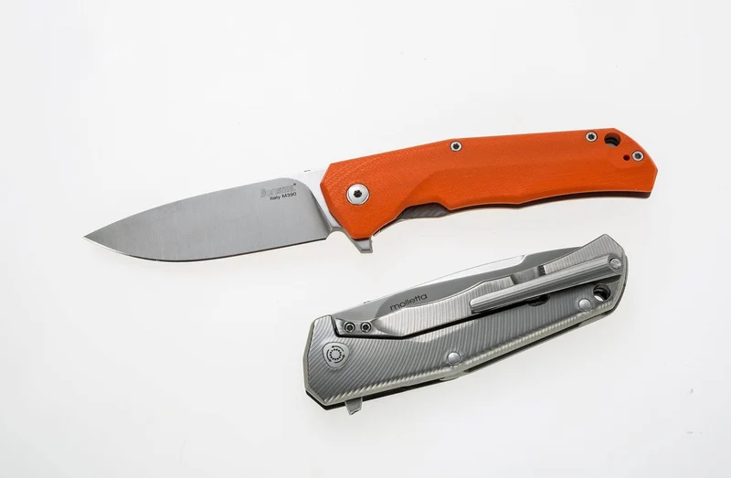 Couteau pliant LionSteel Tre manche G10 / titanium 10cm
