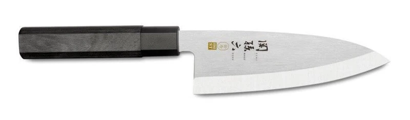 Couteau deba japonais Kai Seki Magoroku Kinju acier 1K6 biseauté