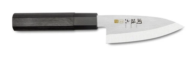 Couteau deba japonais Kai Seki Magoroku Kinju acier 1K6 biseauté