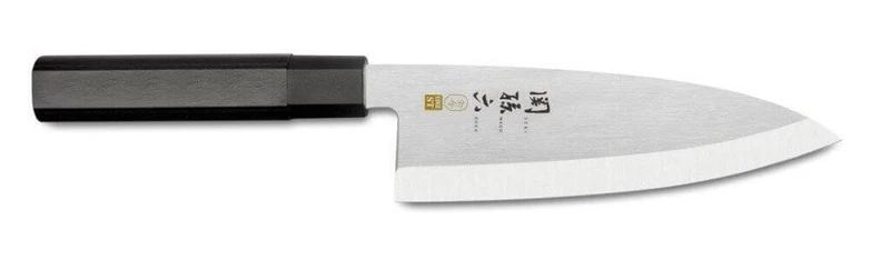 Couteau deba japonais Kai Seki Magoroku Kinju acier 1K6 biseauté