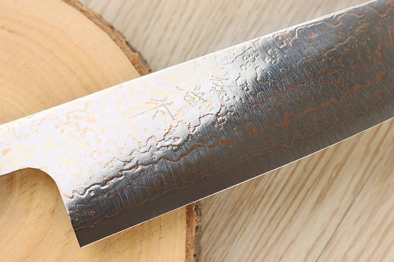Couteau de chef 21cm japonais artisanal Takeshi Saji VG10 Rainbow