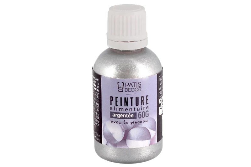 Peinture alimentaire Patisdécor argentée 60g