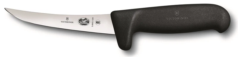 Couteau à désosser VICTORINOX lame renversée 12cm manche fibrox noir 5.6603.12M