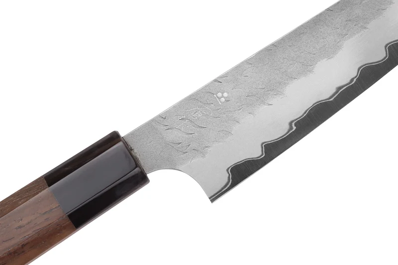 Couteau universel 15cm japonais artisanal Nigara Hamono Tsuchime AS manche en noyer