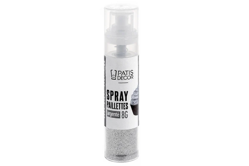 Spray de paillettes argentées Patisdécor 8g