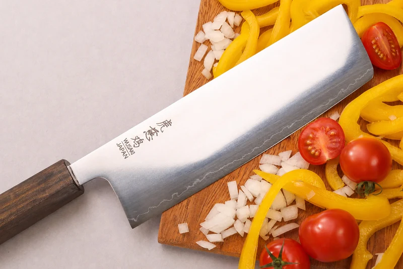 Couteau nakiri 16cm japonais artisanal Wusaki Hikari SLD manche bubinga