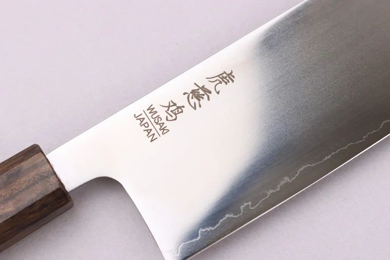 Couteau nakiri 16cm japonais artisanal Wusaki Hikari SLD manche bubinga