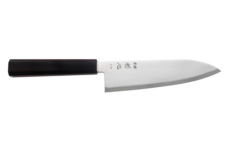 Couteau santoku 17cm japonais artisanal Hatsukokoro Kaijin BS2 ébène