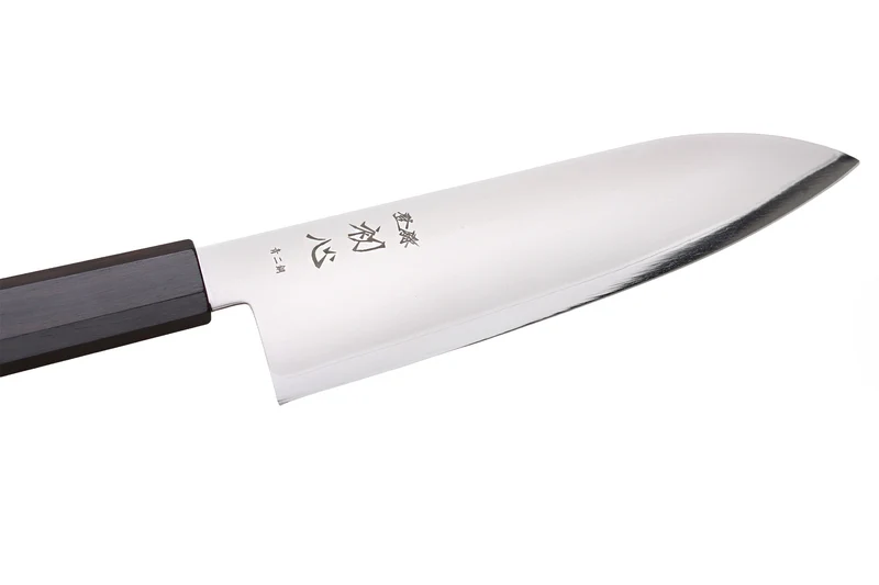 Couteau santoku 17cm japonais artisanal Hatsukokoro Kaijin BS2 ébène