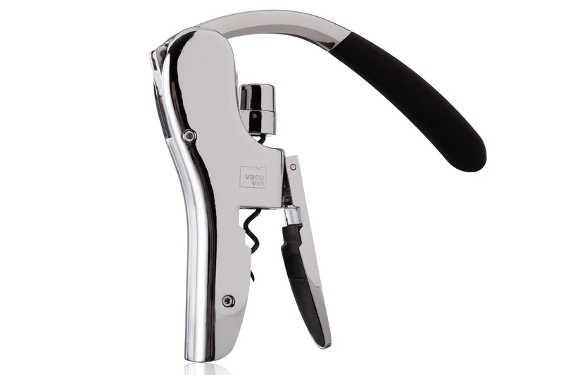 Tire-bouchon Vacu Vin à levier vertical noir 18,5cm
