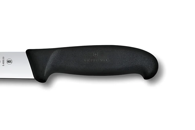 Couteau à jambon Victorinox lame lisse 30cm manche fibrox noir