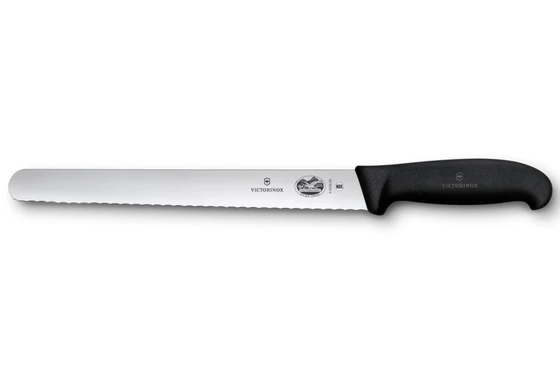 Couteau à jambon Victorinox lame dentée 25cm manche fibrox noir