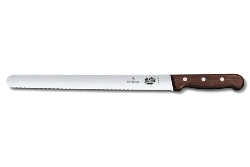 Couteau à jambon Victorinox - lame dentée 30 cm - manche érable