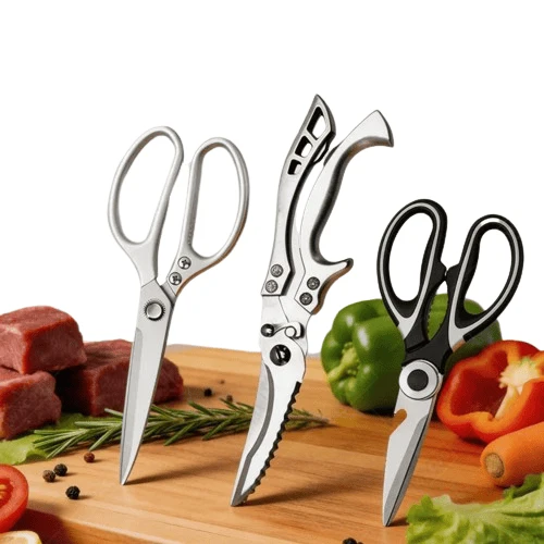 Ciseaux de cuisine multifonctions en inox pour découpe de viandes