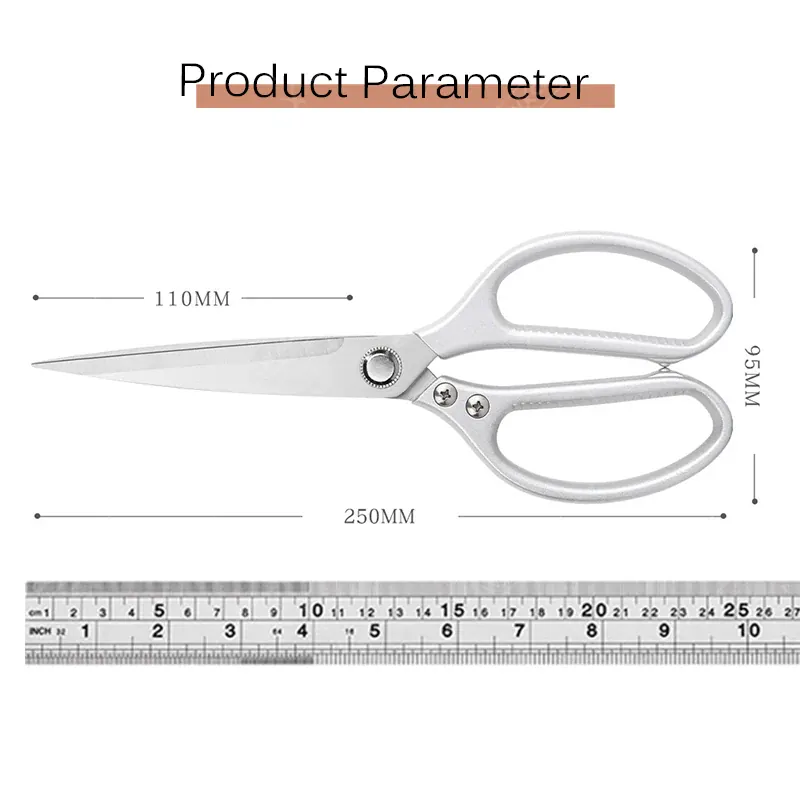 Ciseaux de cuisine multifonctions en inox pour découpe de viandes