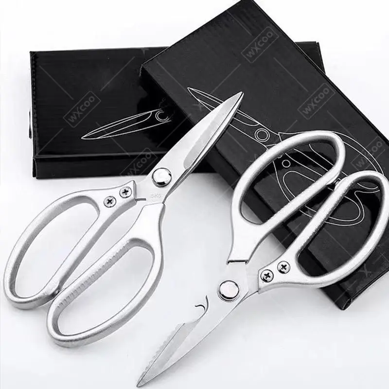 Ciseaux de cuisine multifonctions en inox pour découpe de viandes