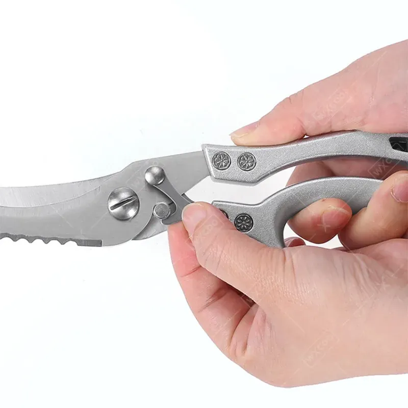 Ciseaux de cuisine multifonctions en inox pour découpe de viandes