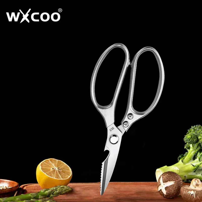 Ciseaux de cuisine multifonctions en inox pour découpe de viandes