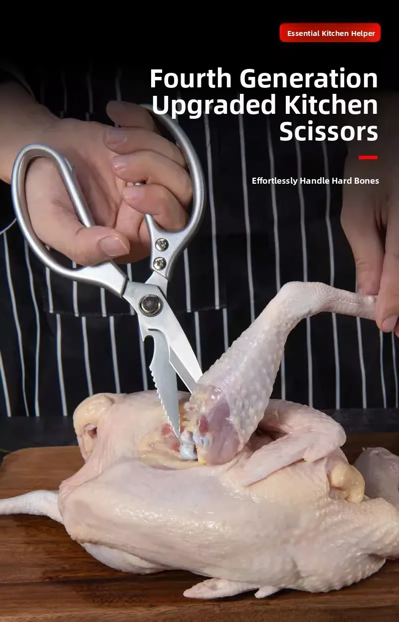 Ciseaux de cuisine inox multifonctionnels pour viande et os