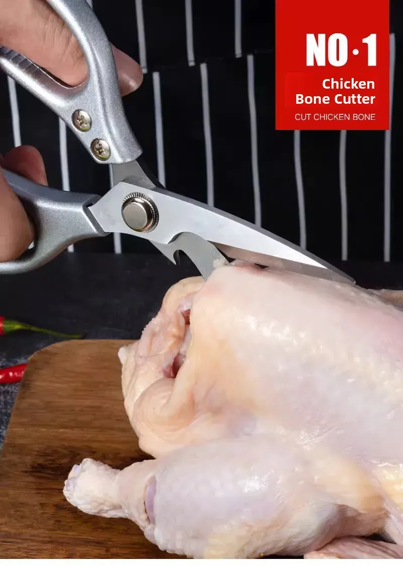 Ciseaux de cuisine inox multifonctionnels pour viande et os