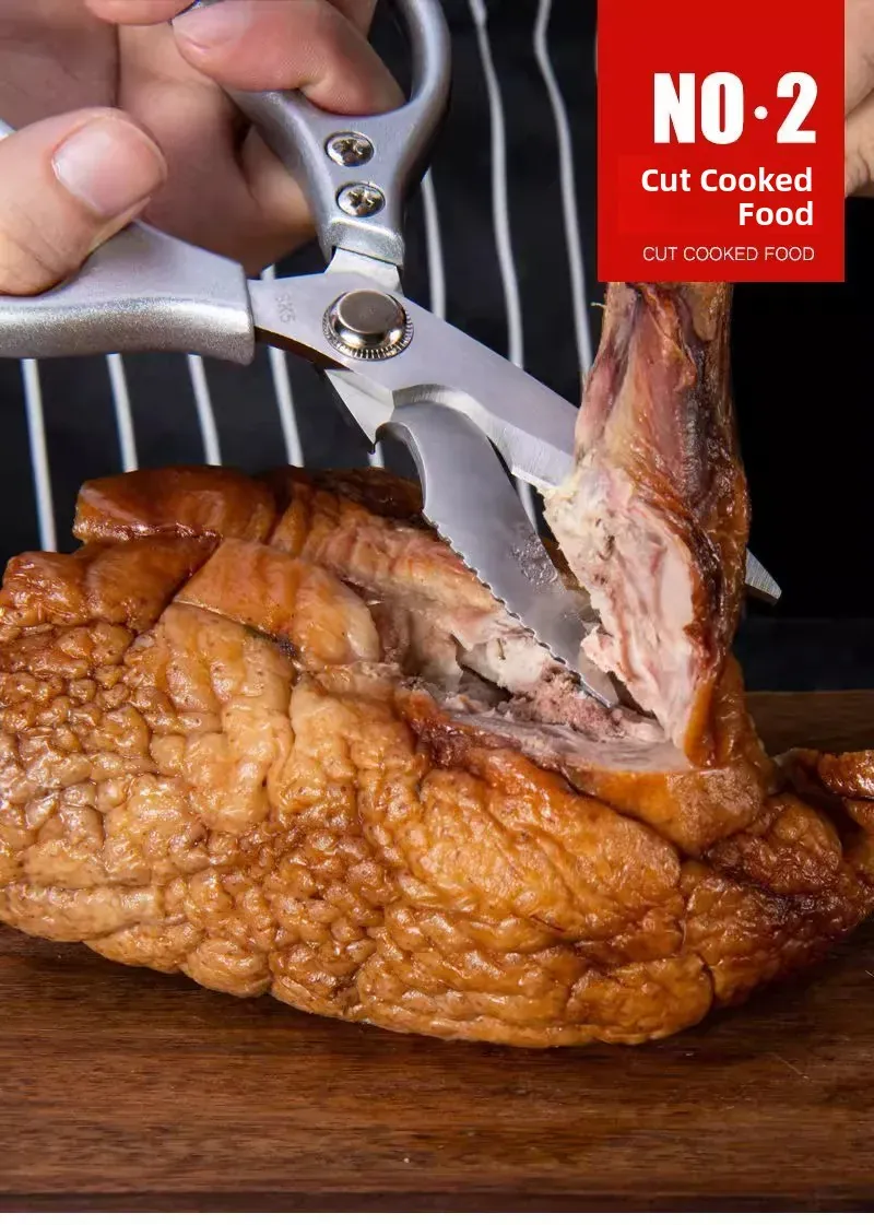 Ciseaux de cuisine inox multifonctionnels pour viande et os
