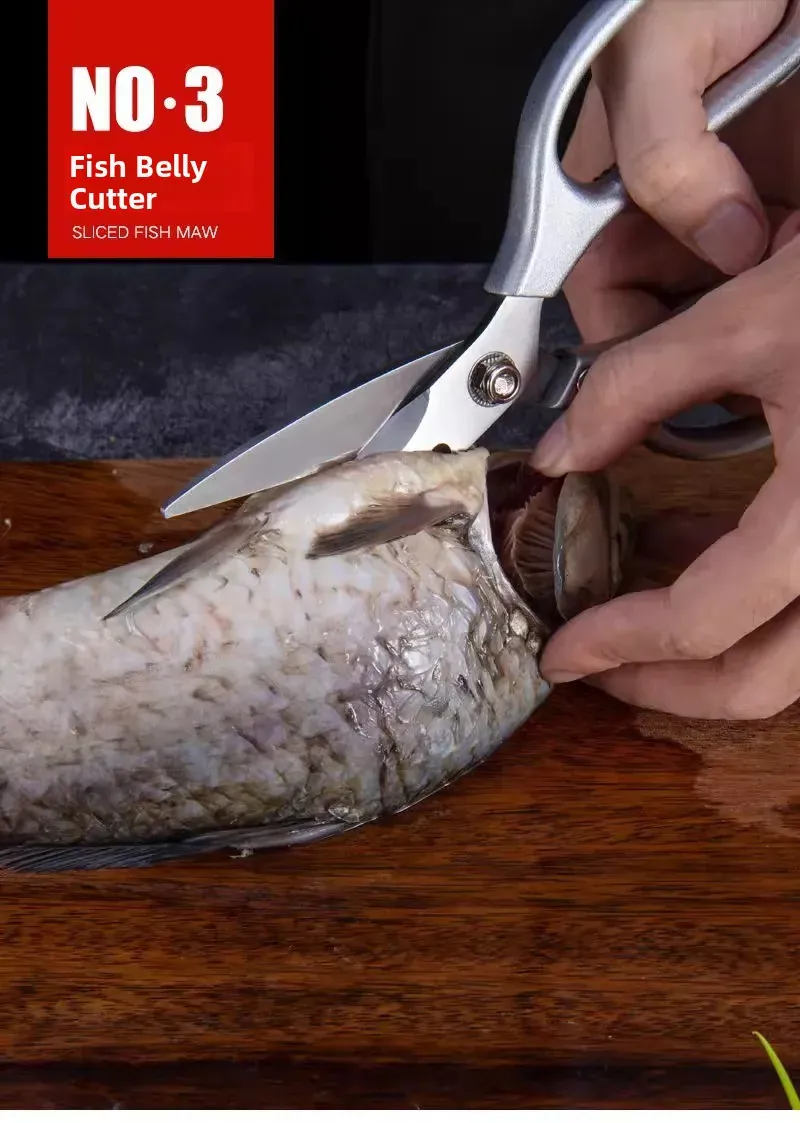 Ciseaux de cuisine inox multifonctionnels pour viande et os