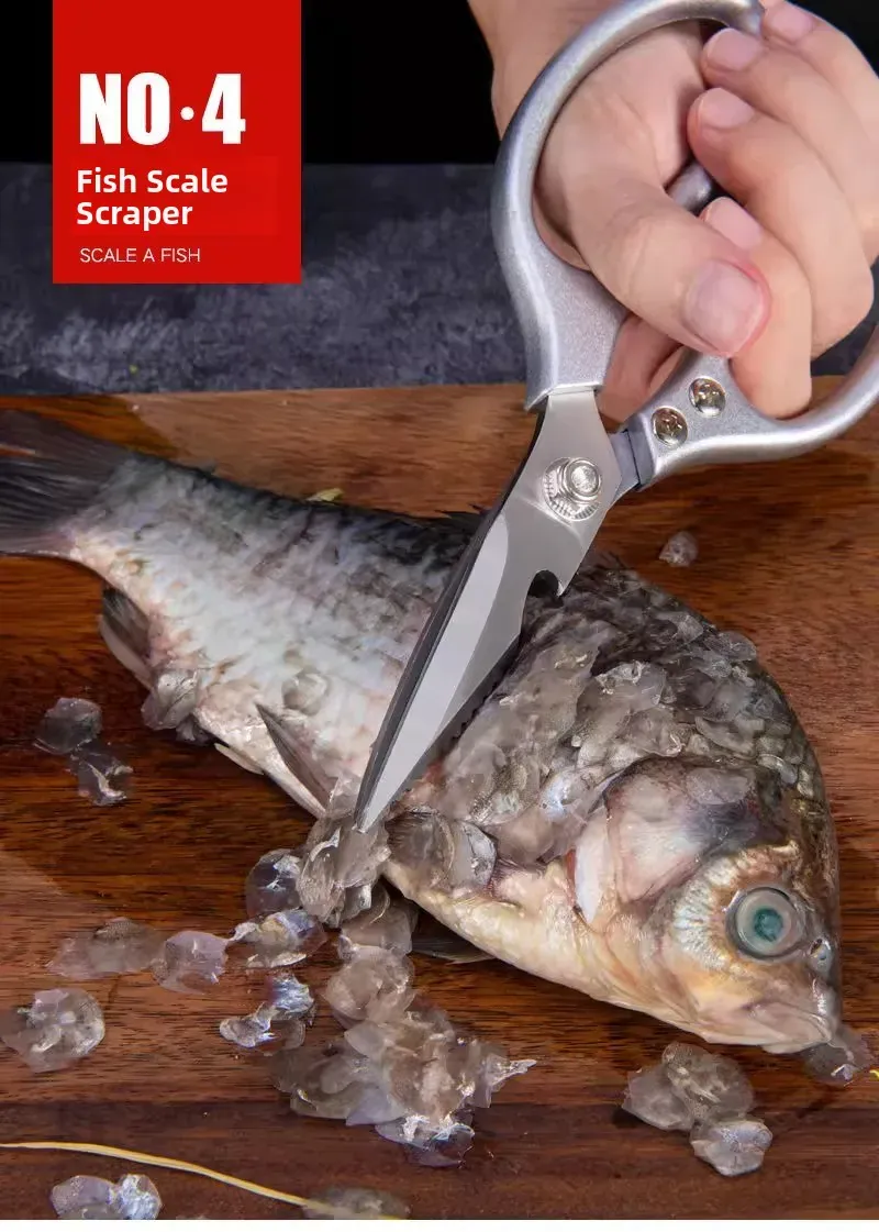 Ciseaux de cuisine inox multifonctionnels pour viande et os