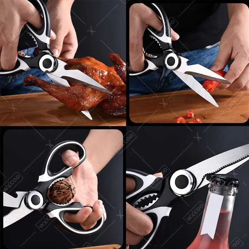 Ciseaux de cuisine inox multifonctions pour couper viandes et os