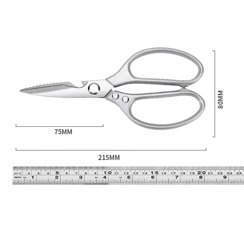 Ciseaux de cuisine inox multifonctions pour couper viandes et os