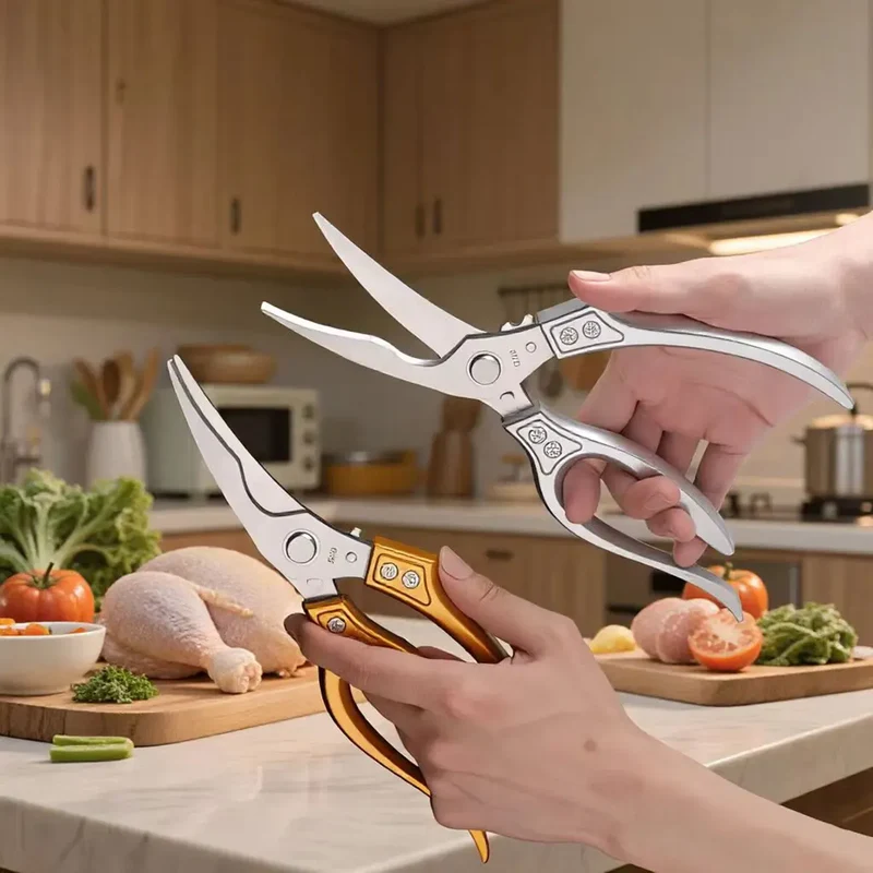 Ciseaux de cuisine en inox pour découpe de poulet et os