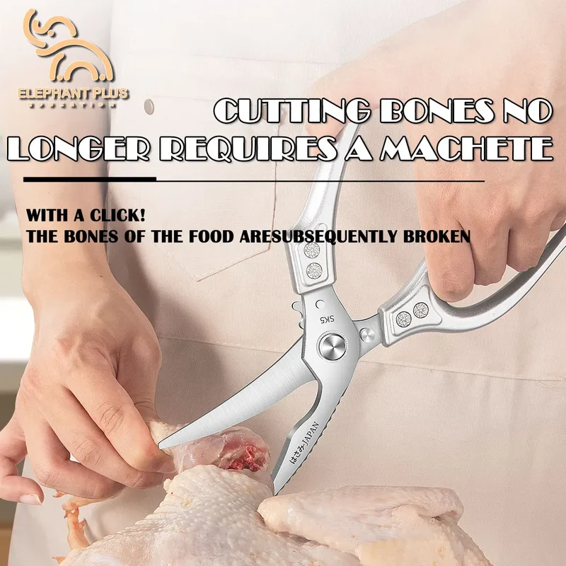Ciseaux de cuisine en inox pour découpe de poulet et os
