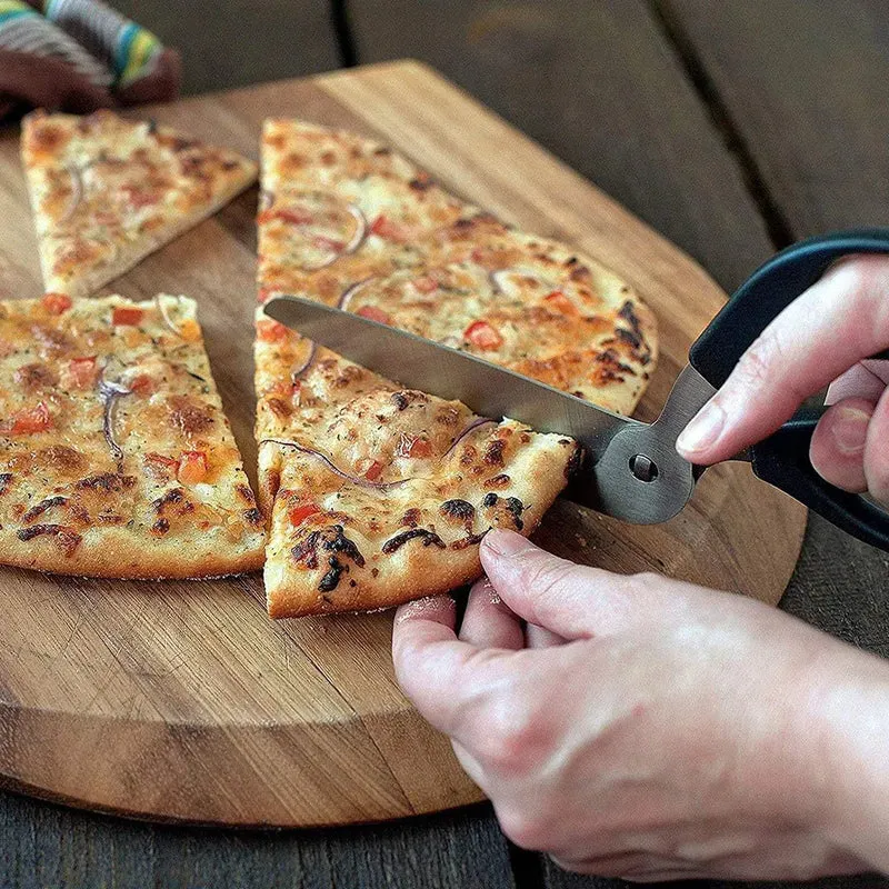 Ciseaux à pizza en inox avec spatule et coupe-pizza 2 pièces