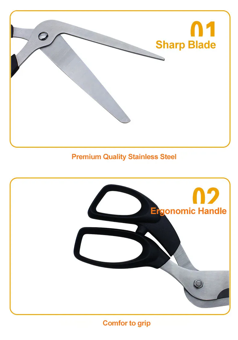 Ciseaux à pizza en inox avec spatule et coupe-pizza 2 pièces