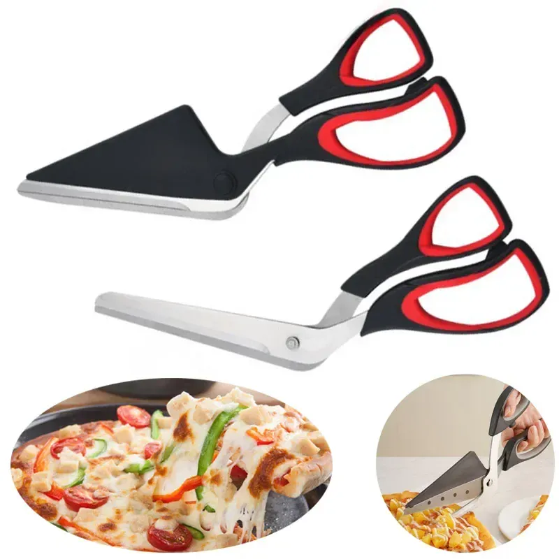 Ciseaux à pizza en inox avec spatule détachable | Coupe facile