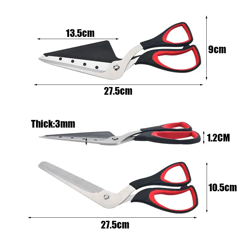 Ciseaux à pizza en inox avec spatule détachable | Coupe facile