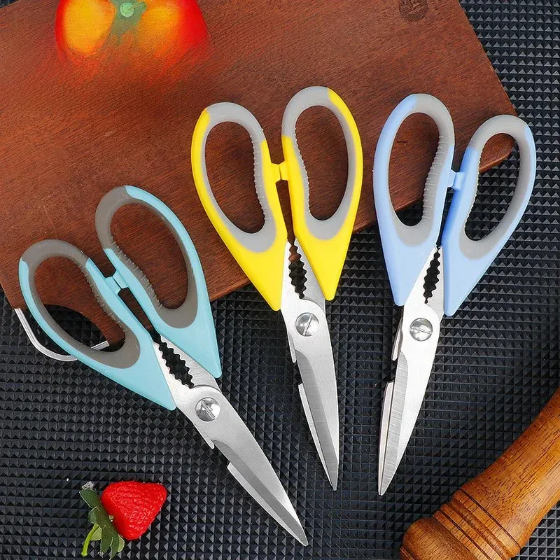 Ciseaux de cuisine multifonctions en acier | Découpe viande et légumes