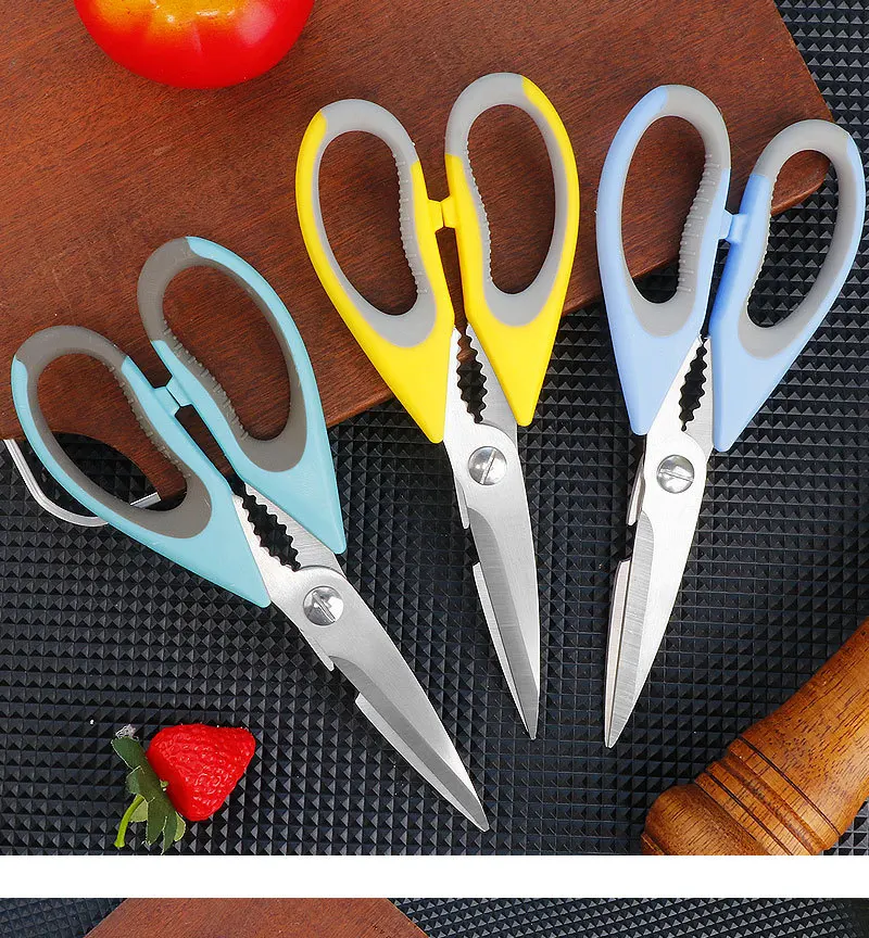 Ciseaux de cuisine multifonctions en acier | Découpe viande et légumes
