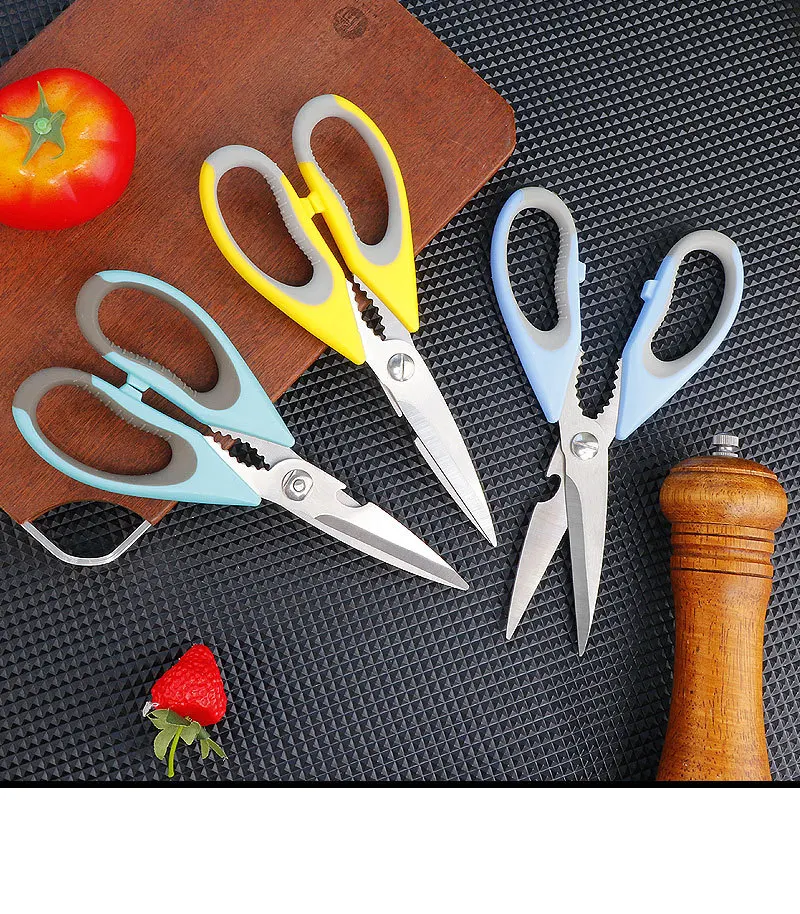 Ciseaux de cuisine multifonctions en acier | Découpe viande et légumes