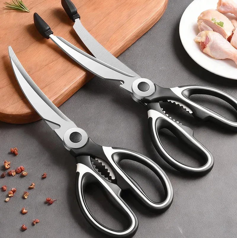 Ciseaux BBQ Multi-Fonctions Inox 304 avec Pince et Brosse Accessoire