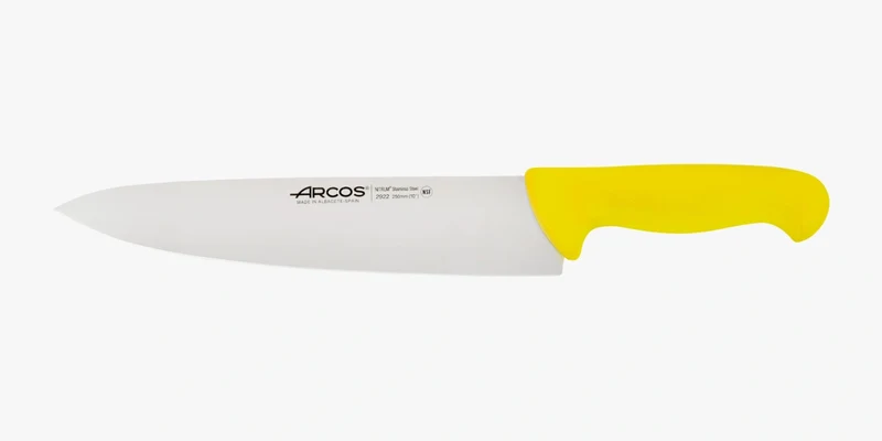 Cuchillo Cocinero Filo Liso color amarillo Serie 2900 250 mm