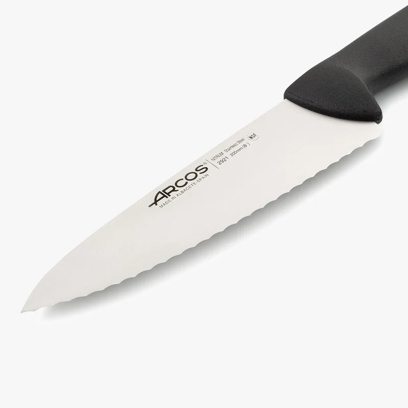 Cuchillo Cocinero Filo Serrado Color negro Serie 2900 200 mm