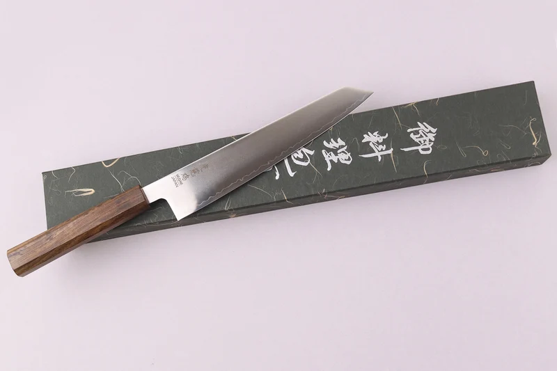 Couteau sujihiki kiritsuke 20cm japonais artisanal Wusaki Hikari SLD manche bubinga
