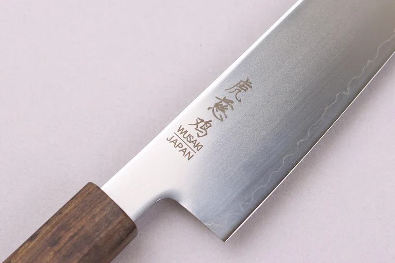 Couteau sujihiki kiritsuke 20cm japonais artisanal Wusaki Hikari SLD manche bubinga