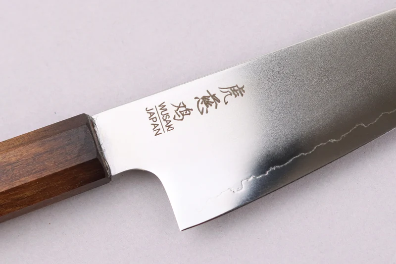 Couteau ko santoku 15cm japonais artisanal Wusaki Hikari SLD manche bubinga