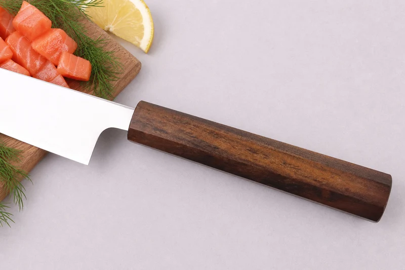 Couteau universel 13cm japonais artisanal Wusaki Hikari SLD manche bubinga